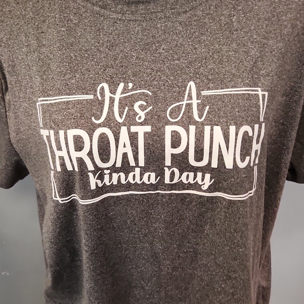 Amazon Essentials Novelty"It's a Throat Punch Kind Of Day" Flowy Lightweight Top - Picture 2 of 7